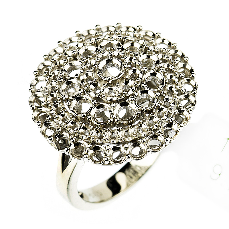 Lotus Flower Shaped Cluster Fashion Ring – Swan Mounting